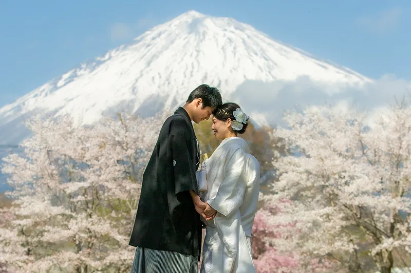 Fuji with Cherry Blossom photo wedding 3