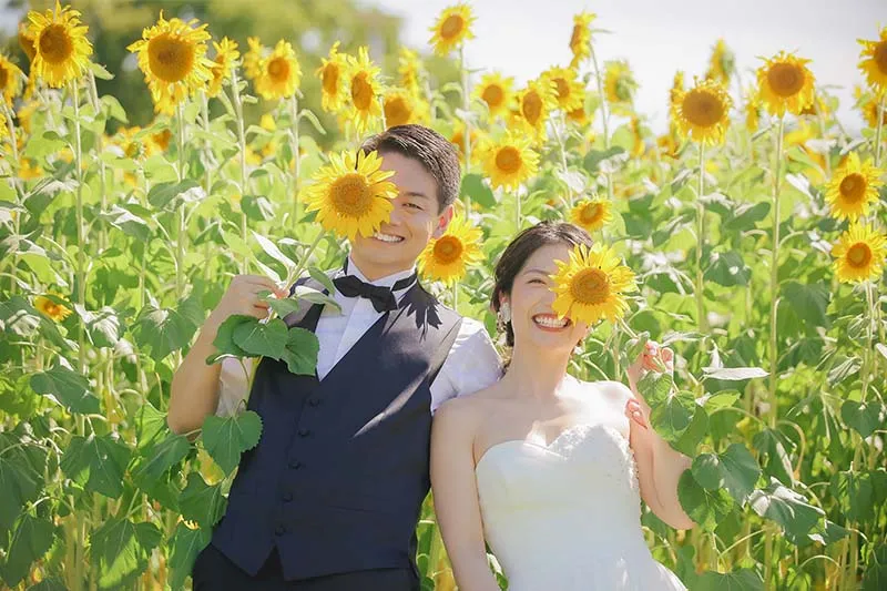 Hanasajiki Flower Field photo wedding 1